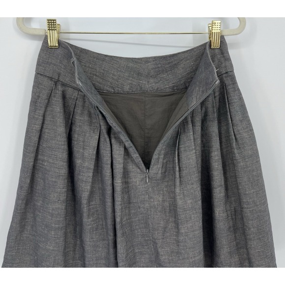 Vintage Y2K Forever Twenty One Mini Skirt S Linen Blend Pleated Grey Schoolcore - Picture 3 of 8